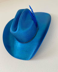 Electric Blue Cowboy/girl hat